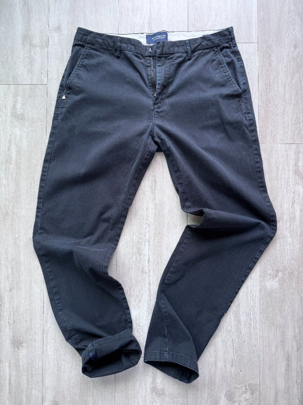 Scotch & Soda Stuart Chino Pants Black Cotton Stretch 32x32